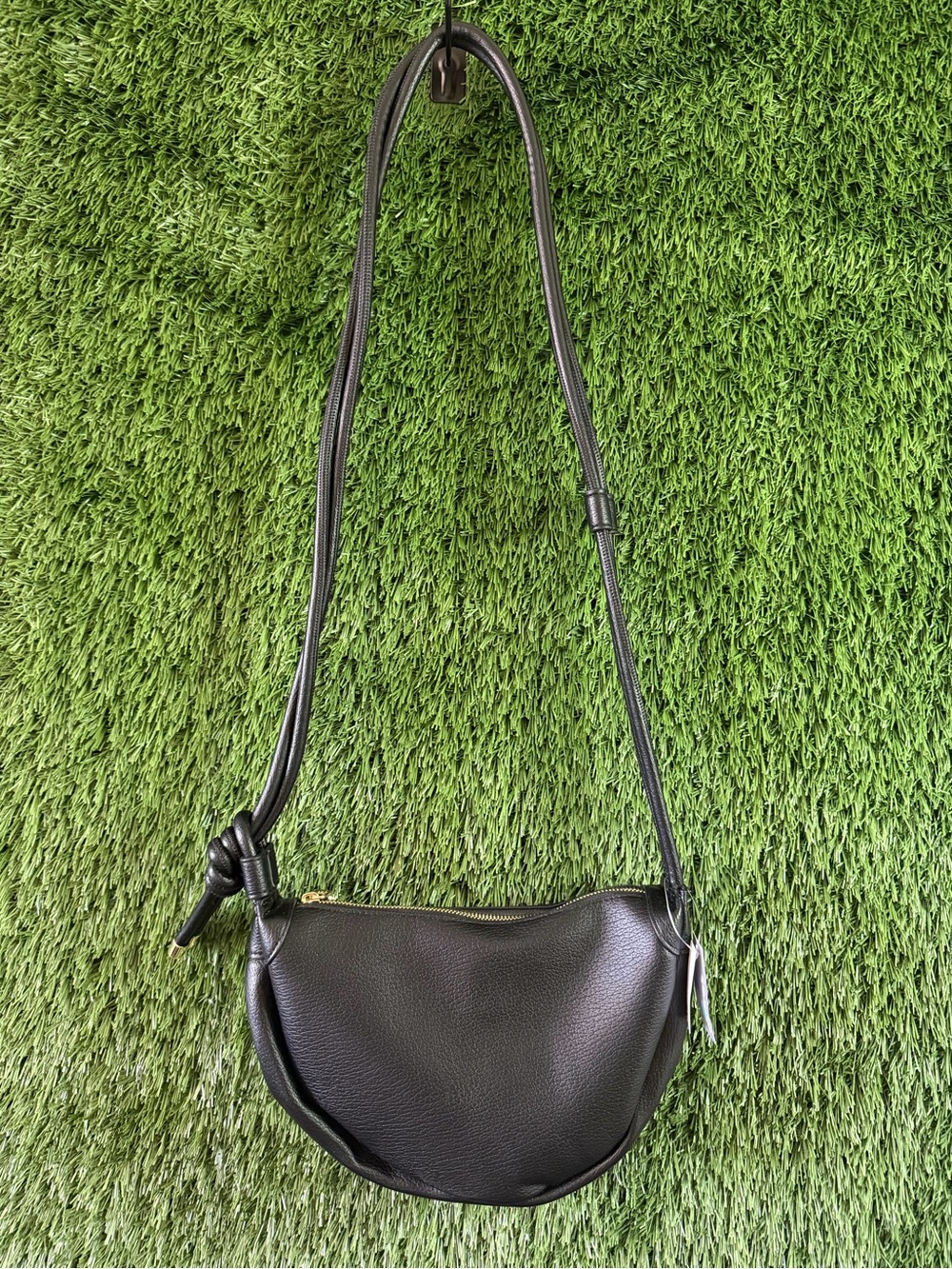 Claire's Black Pebble-Texture Crossbody Bag